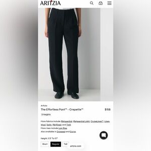 Aritzia Black Effortless Pant